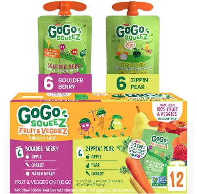 GoGo SqueeZ Variety Fruit and Veggies Applesauce On-The-Go Pouch