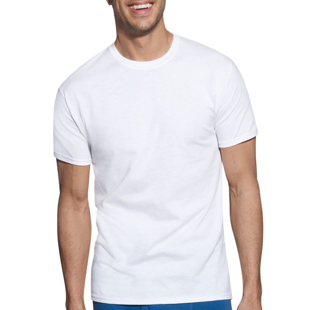 Hanes Men's Comfort Fit Ultra Soft Cotton White Crew T-Shirt Undershirts